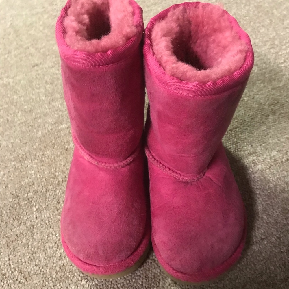 Pink suede toddler Uggs
